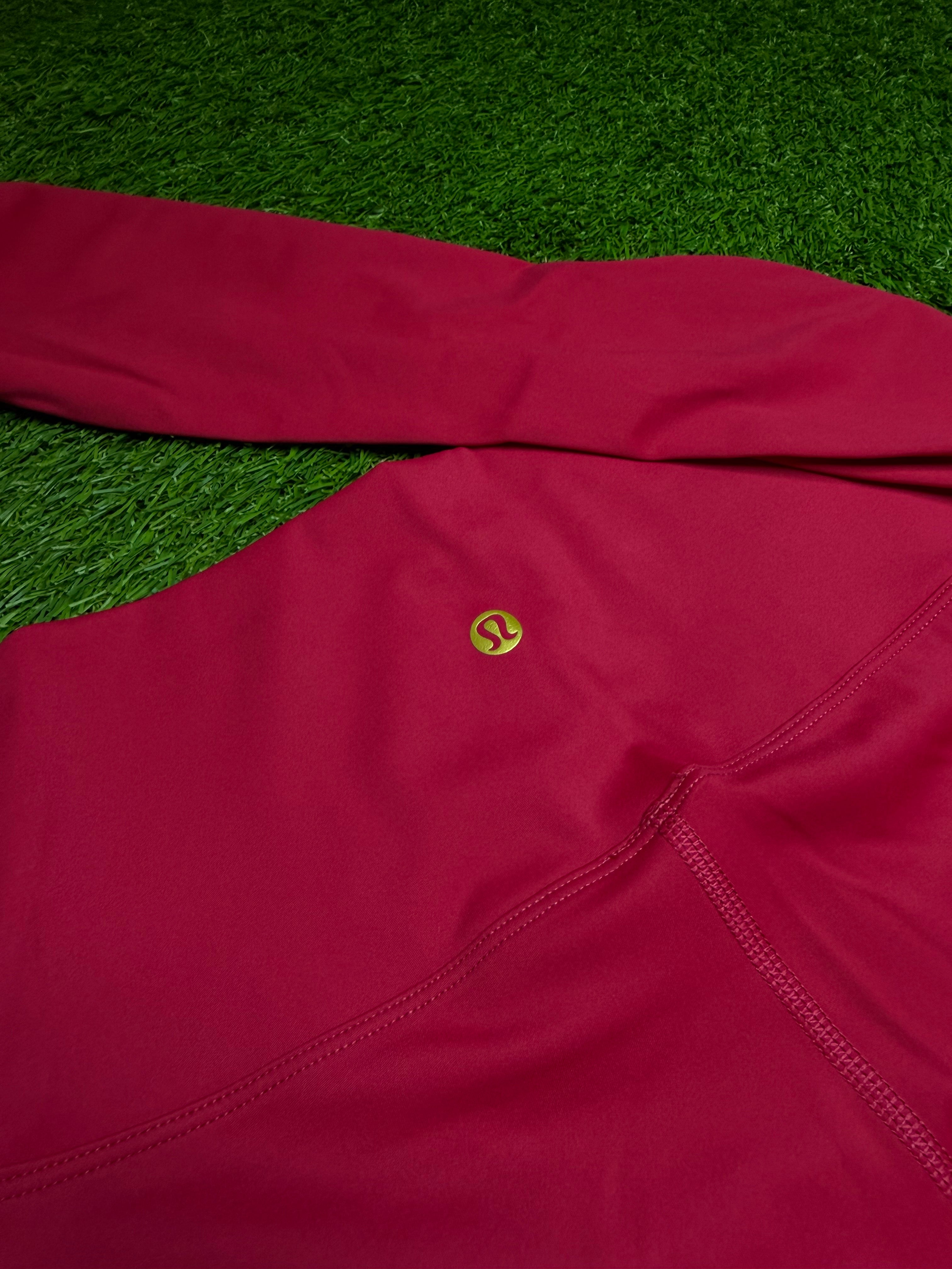 red w/ gold zipper lululemon define set