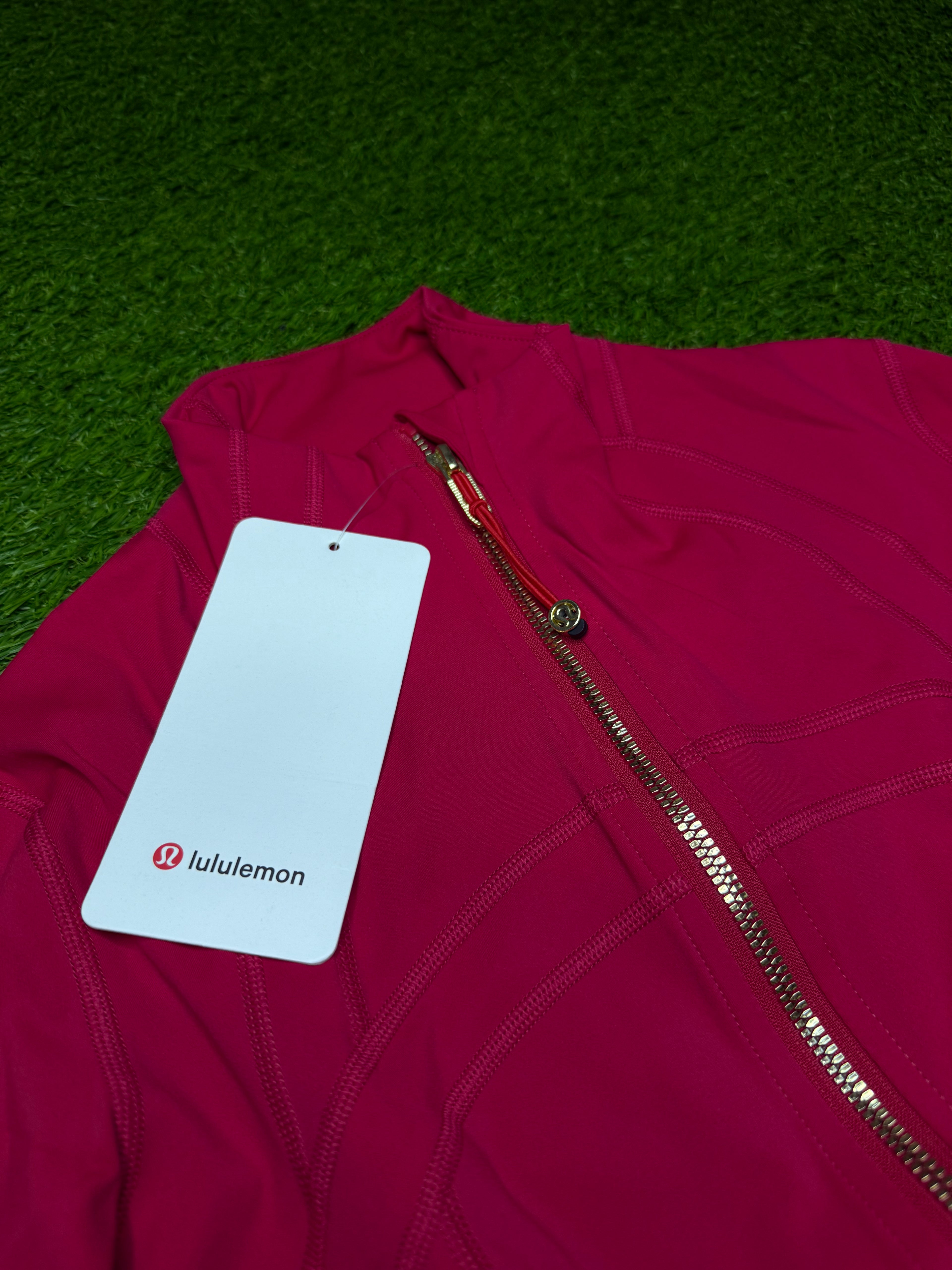 red w/ gold zipper lululemon define set